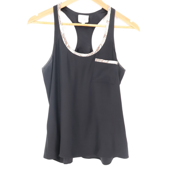 Parker Silk Black Racerback Tank Top Womens Indie Sleaze Retro Snakeskin Size XS - Picture 1 of 8